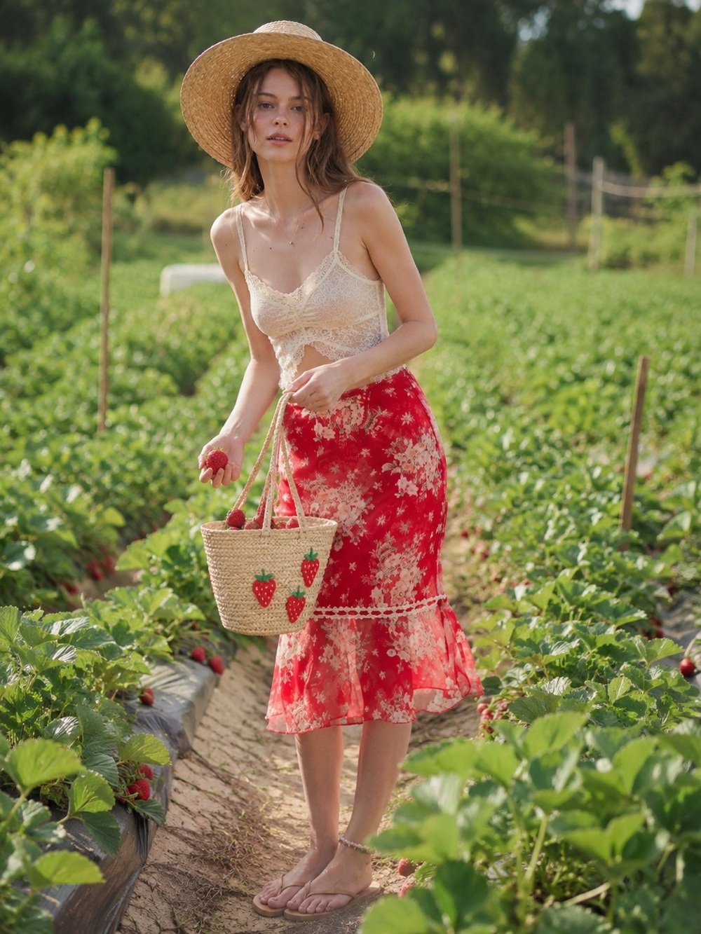 Free people Romantic Roses Printed Midi Skirt